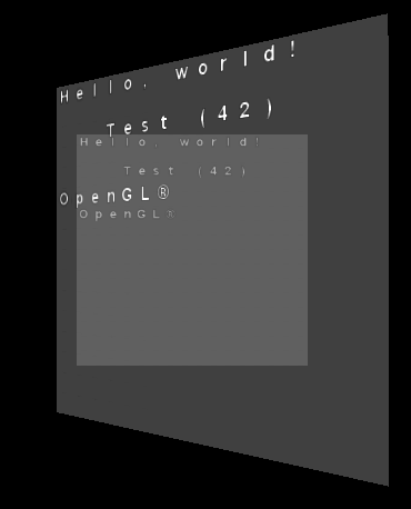 2D text on a 2D surface in 3D space